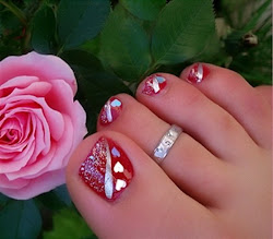 nail toe christmas designs nails feet holiday toes valentine valentines toenail glitter polish acrylic hearts easy latest matching merry arts
