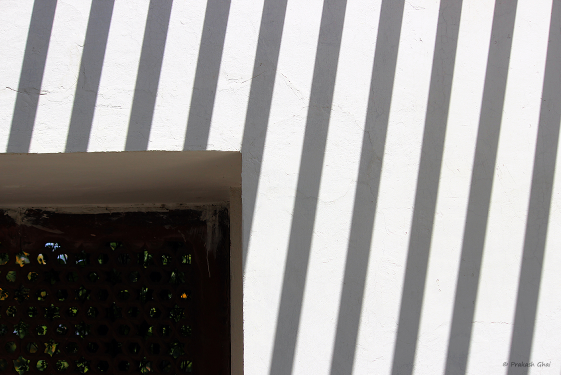 A Minimalist Photo created using lines formed by the Light and Shadow combination, on a hot sunny afternoon at Jawahar Kala Kendra - Jaipur.