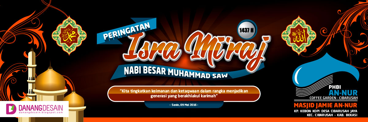 Contoh Desain Banner atau Spanduk Isra Mi'raj - Contoh Desain Banner