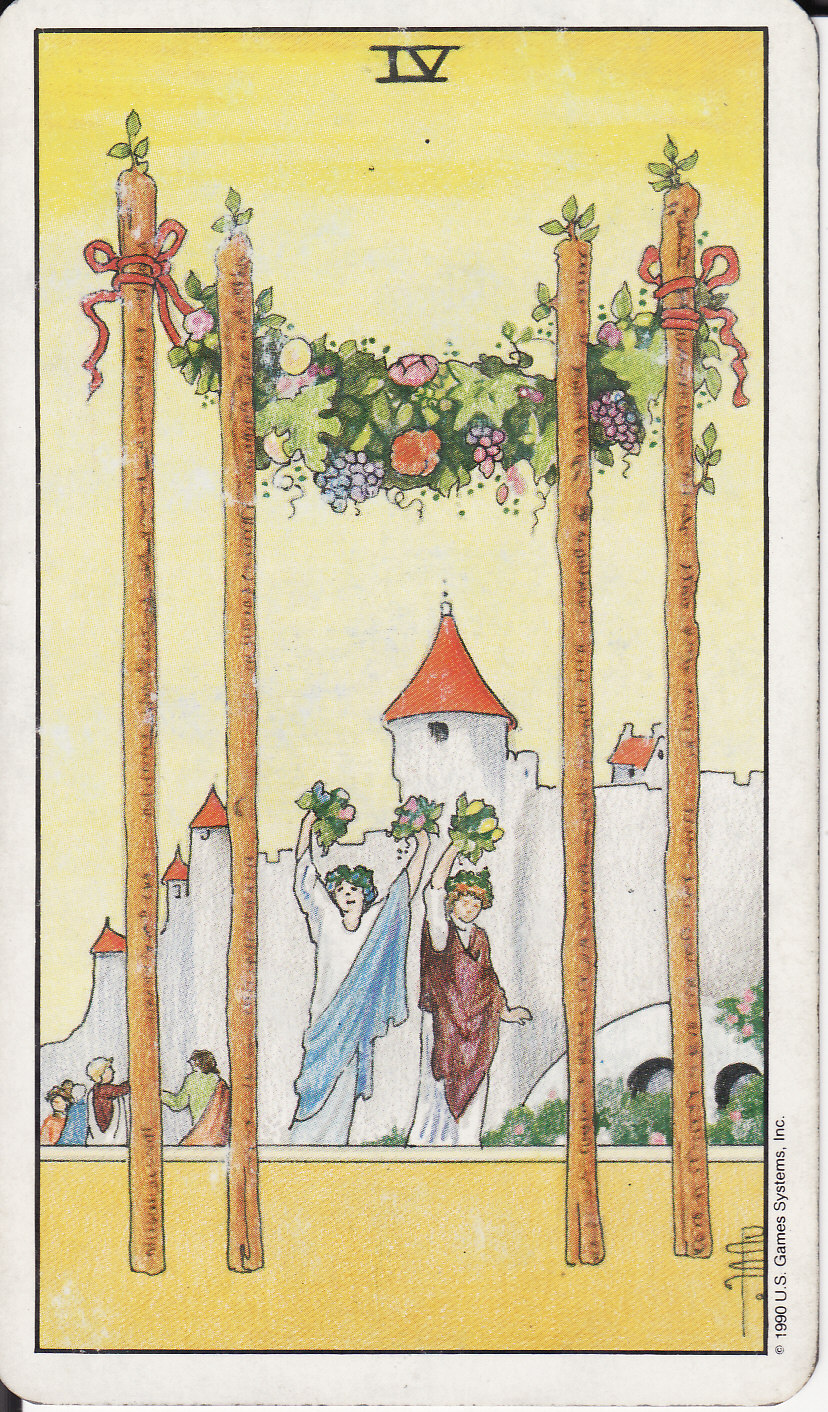 TAROT The Royal Road 4 FOUR OF WANDS IV