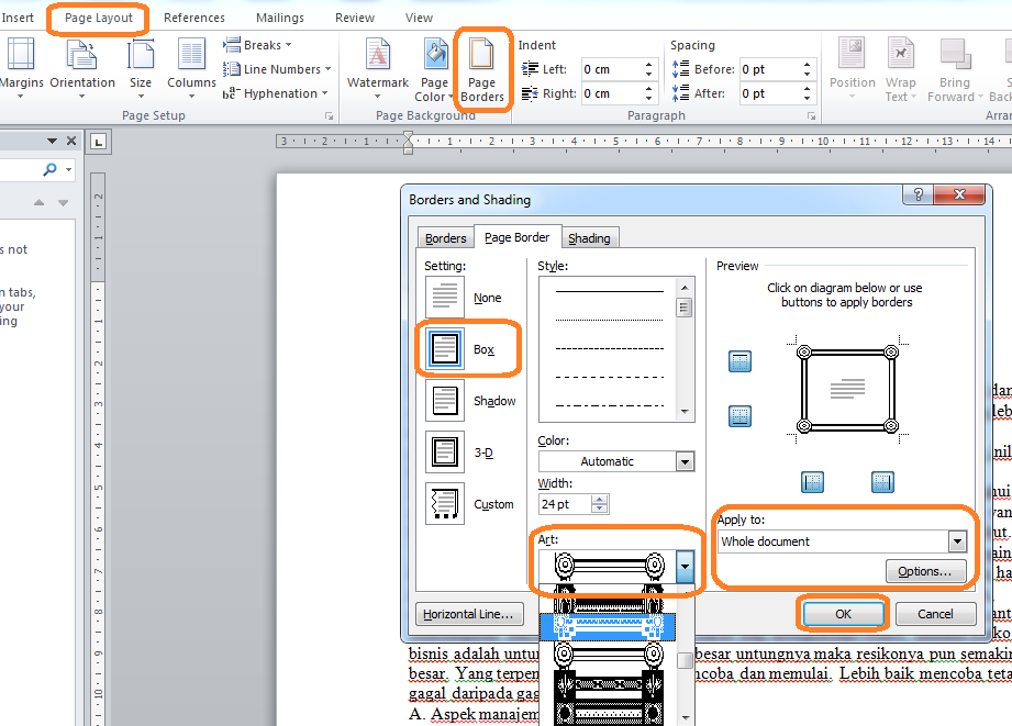 Cara Memberi Bingkai Pada Ms Word