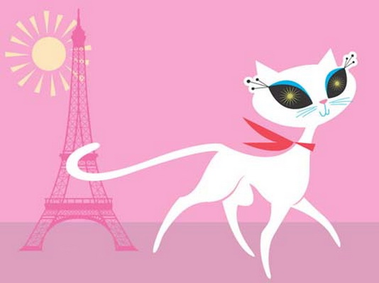 Гламурная кошка рисунок