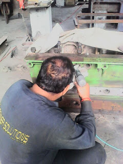 Metal Stitching of Jenbacher Engine Block Under Process Metal Stitching of Jenbacher Engine Block Under Process