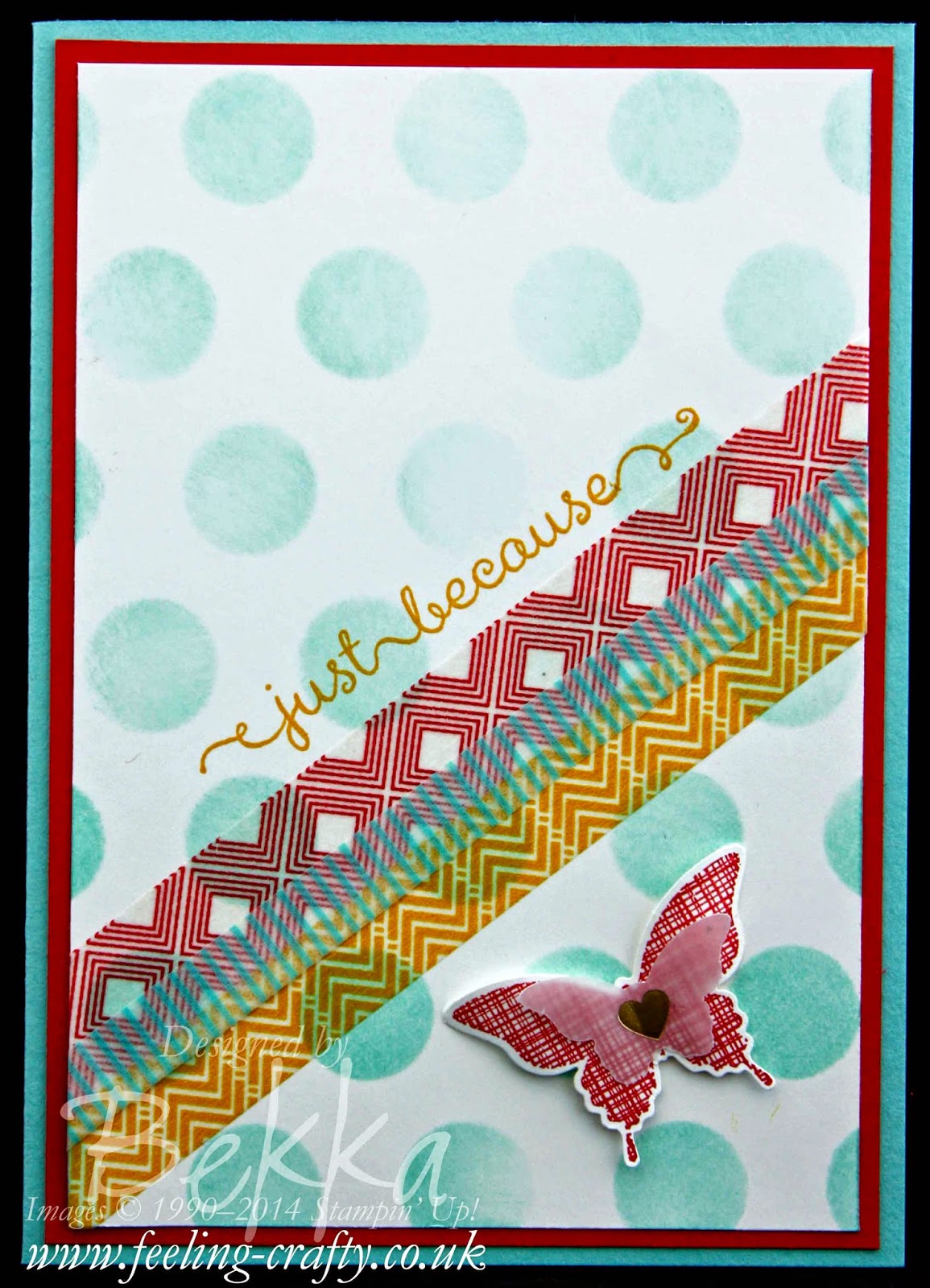 Just Because Card featuring the Kinda Eclectic Stamp Set by Stampin' Up! UK Independent Demonstrator Bekka - check out her classes and you could be making cards like this