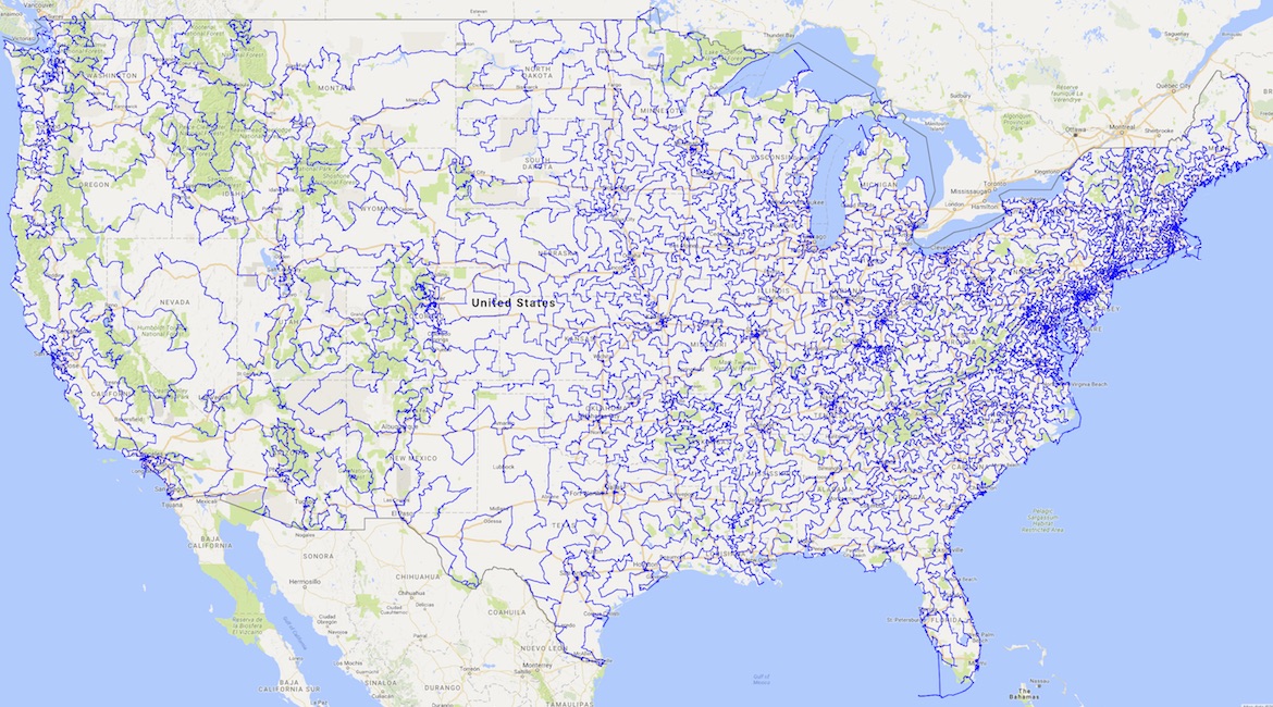 217,605-mile walk to 49,603 sites.