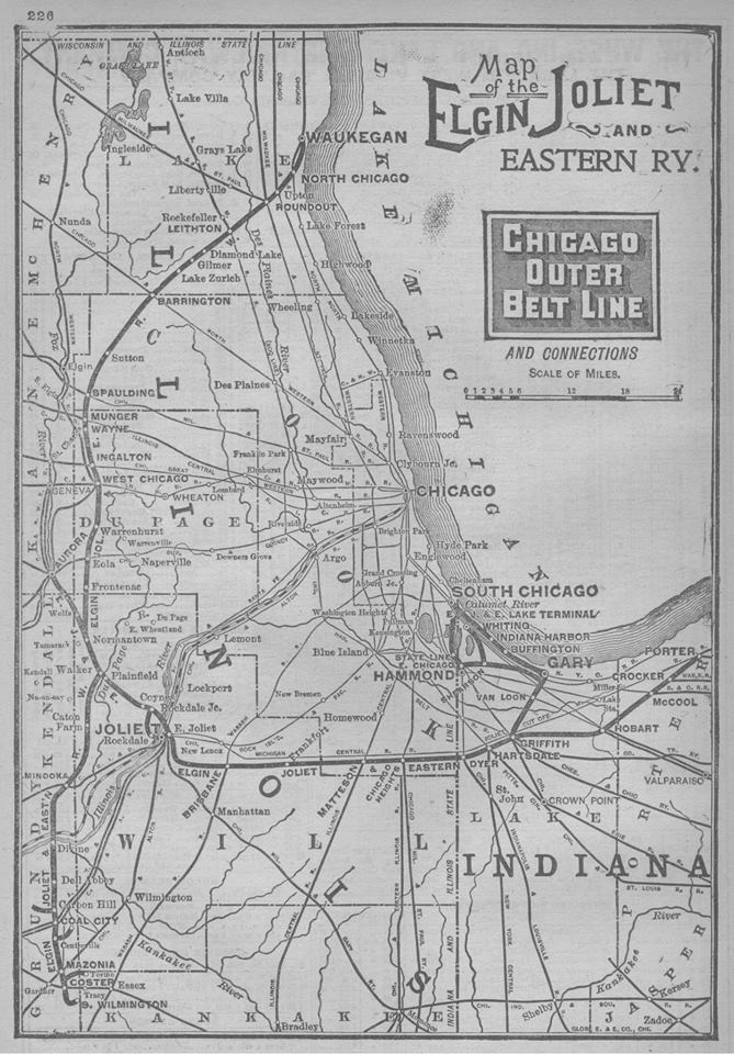 Elgin Joliet And Eastern Railway Map Industrial History: Ej&E: Elgin, Joliet & Eastern