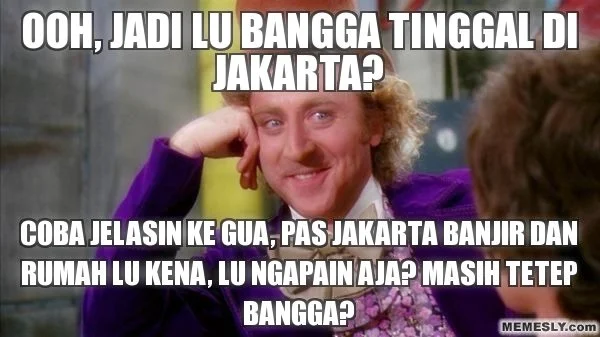 meme masih bangga tinggal di jakarta meski banjir