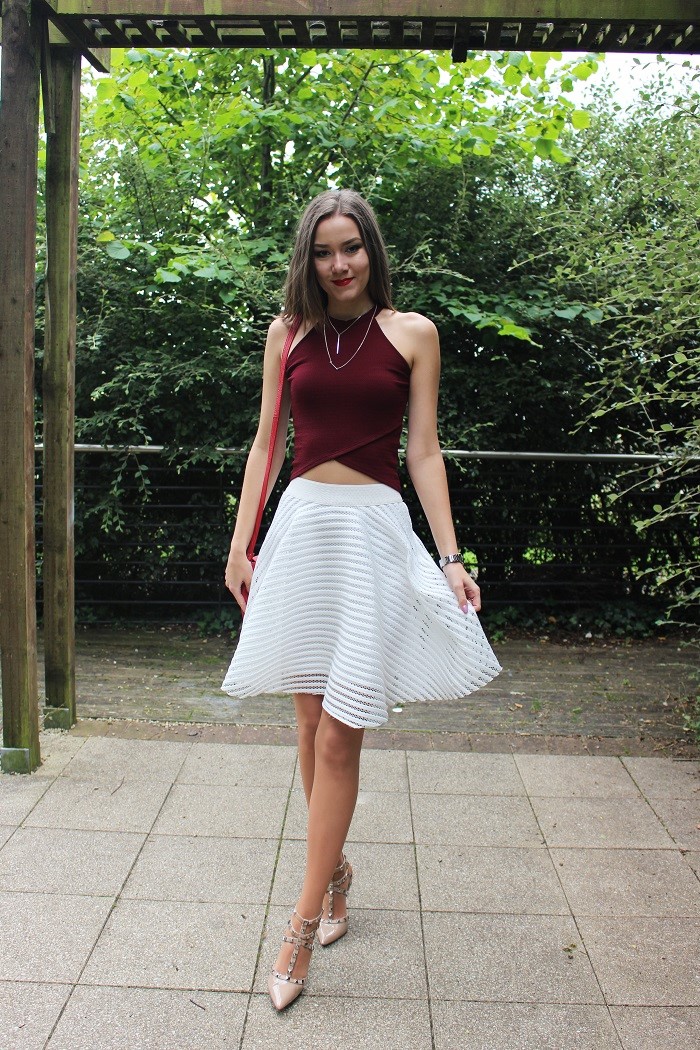 OOTD 10 Girly Style Mesh Skater Skirt and Crop Top Sinnamona
