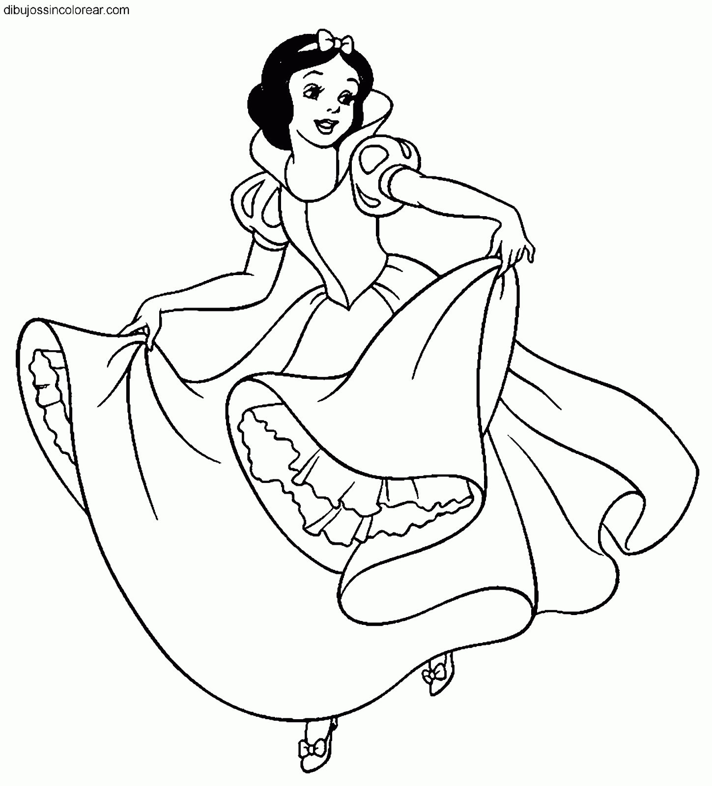 Dibujos Sin Colorear: Dibujos de Blancanieves (Princesa Disney) para