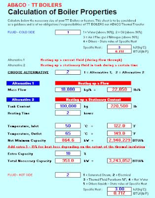 Download heating boiler calculation excel sheets and heating load estimation