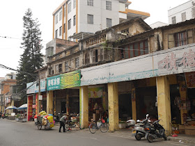 old buildings on Jiefang West Road in Yunfu