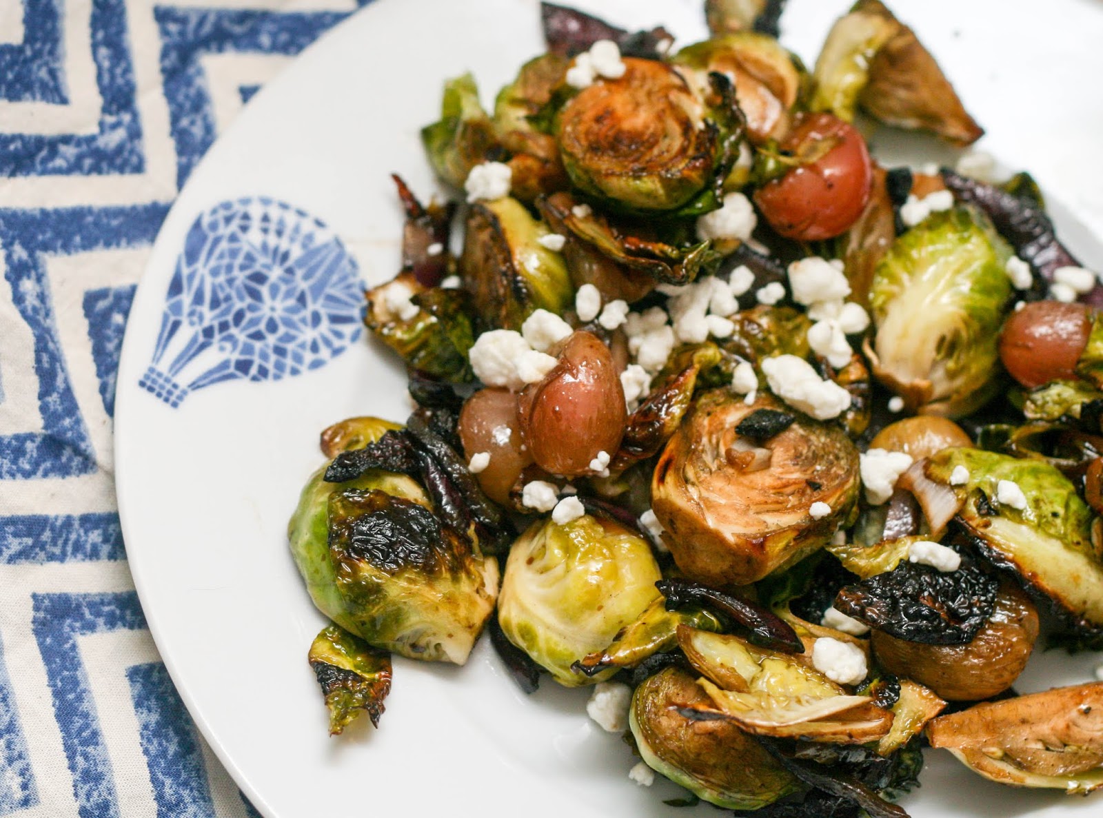 Grilled Brussels Sprouts with Red Grapes and Goat Cheese Coconut & Lime