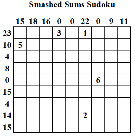 Smashed Sums Sudoku (Daily Sudoku League #15)