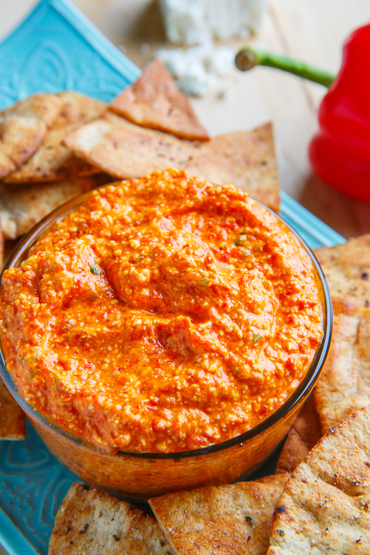 Htipiti (Greek Roasted Red Pepper and Feta Cheese Dip) on Closet Cooking