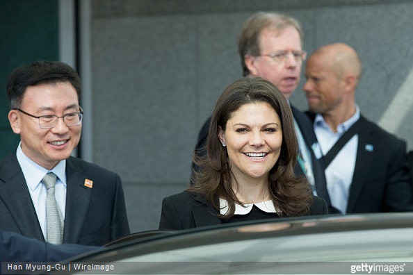 Crown Princess Victoria of Sweden is seen upon arrival at Incheon International Airport 