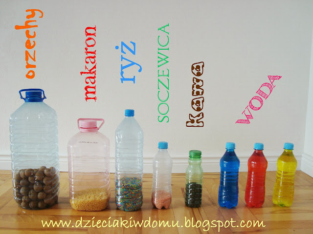 butelki sensoryczne dla małych dzieci,zabawa sensoryczna