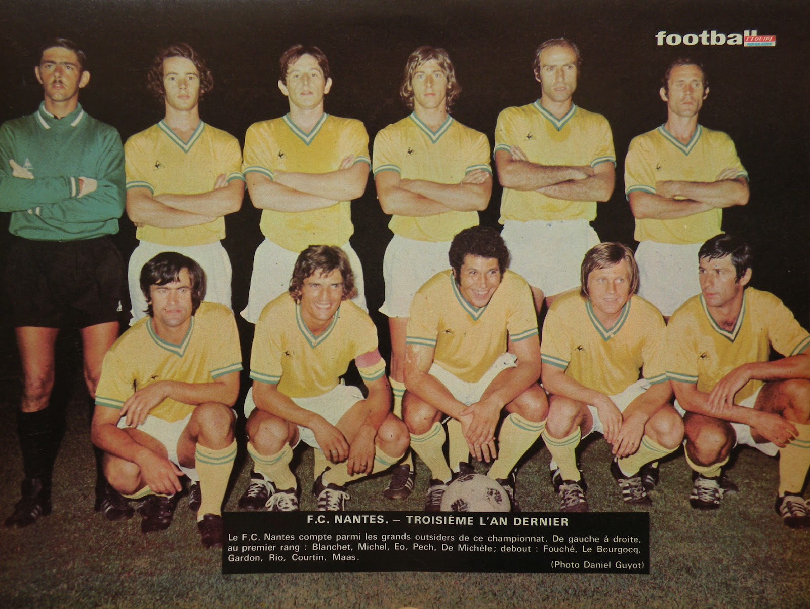 NANTES 1971 72. ~ THE VINTAGE FOOTBALL CLUB  football club nantes