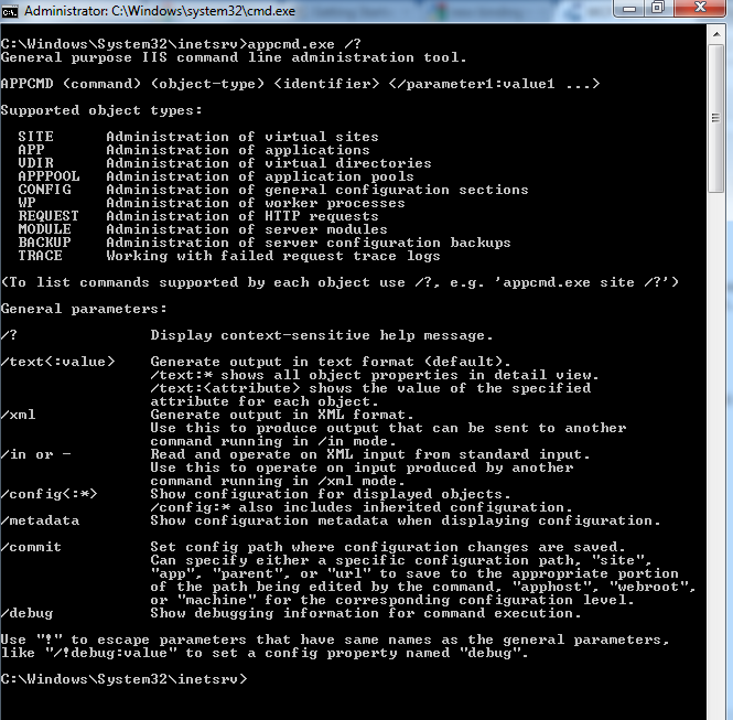 alina.ionescu: Appcmd.exe for IIS7