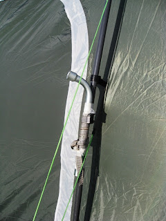 Close up of repair with tyre level, strap and tape