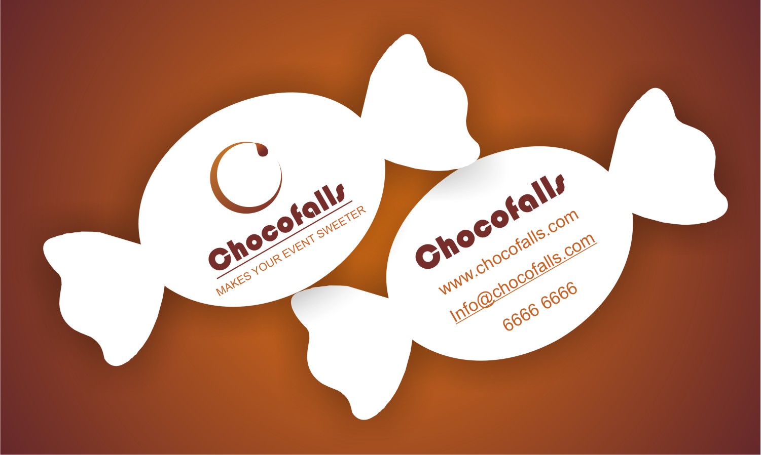 Unique Business card for Chocolate Company Harshini Creative Graphics