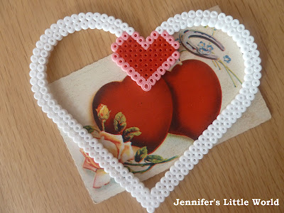 Hama bead heart frames for Valentine's Day crafts