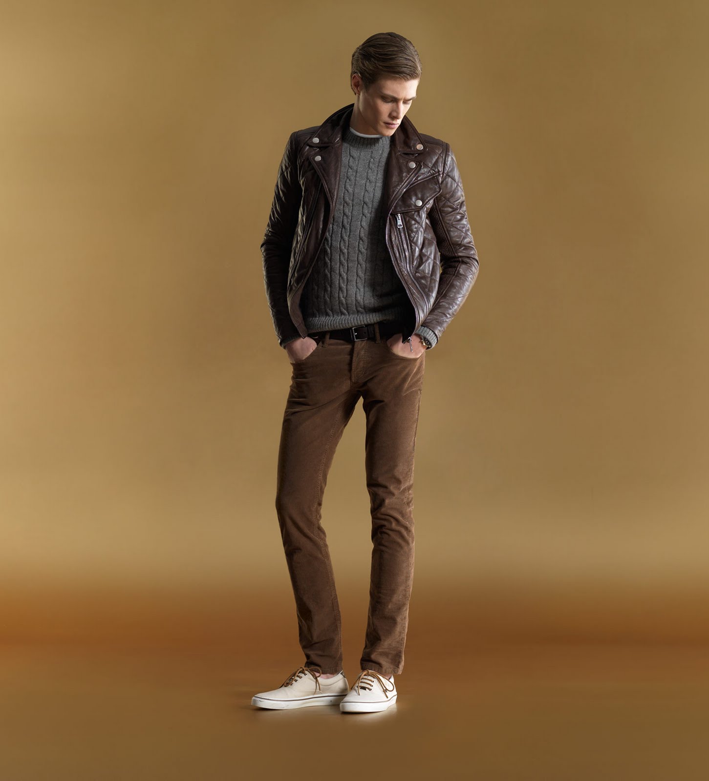 What to wear: Brown leather jacket, brown corduroy pants, brown belt ...