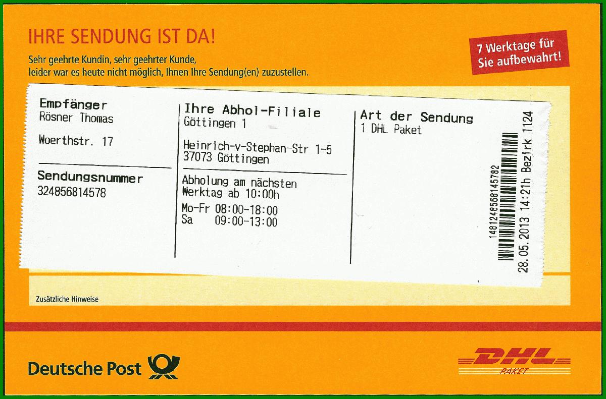 Trackingnummer Dhl