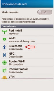 Deshabilitar Bluetooth Blackberry