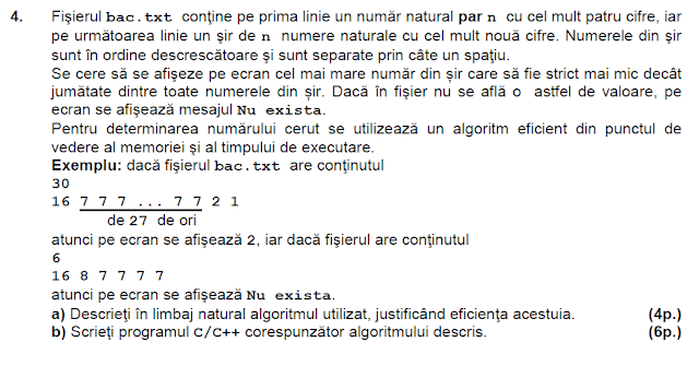 rezolvare model BAC 2014 stiinte ale naturii