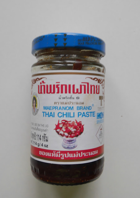 Thai sweet chili paste in a glass jar