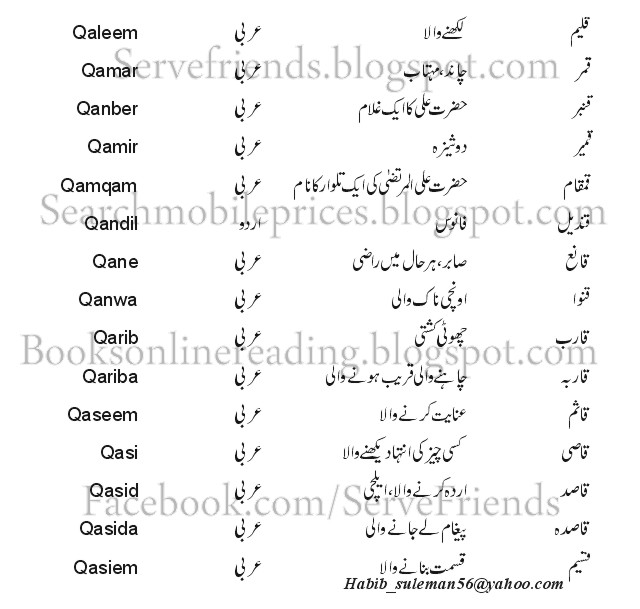 Leads One Step Ahead Names of Muslim Babies Start With Q