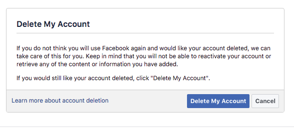 How to Close Facebook account Permanently