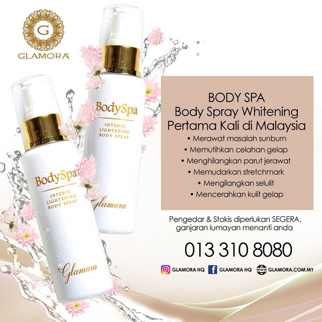Glamora Body Spa, Intensive Whitening Body Spray