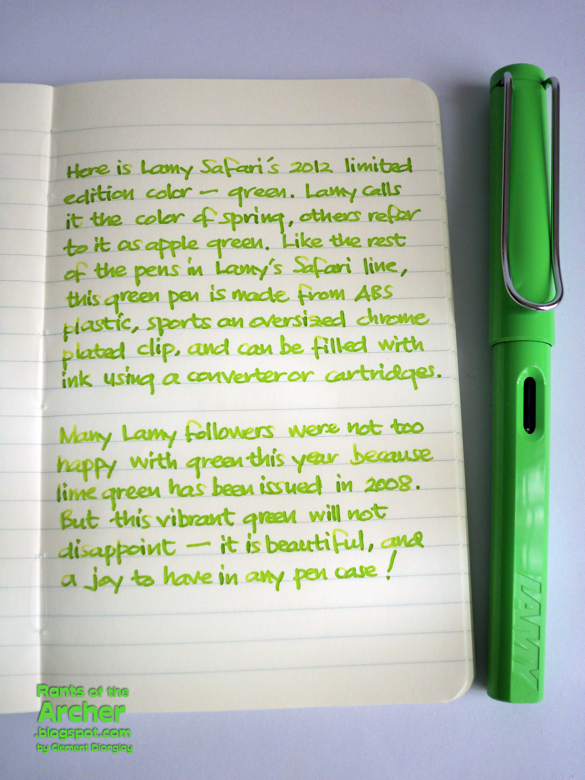 Fountain Pen Review Lamy Safari 2012 Limited Edition Green Rants of