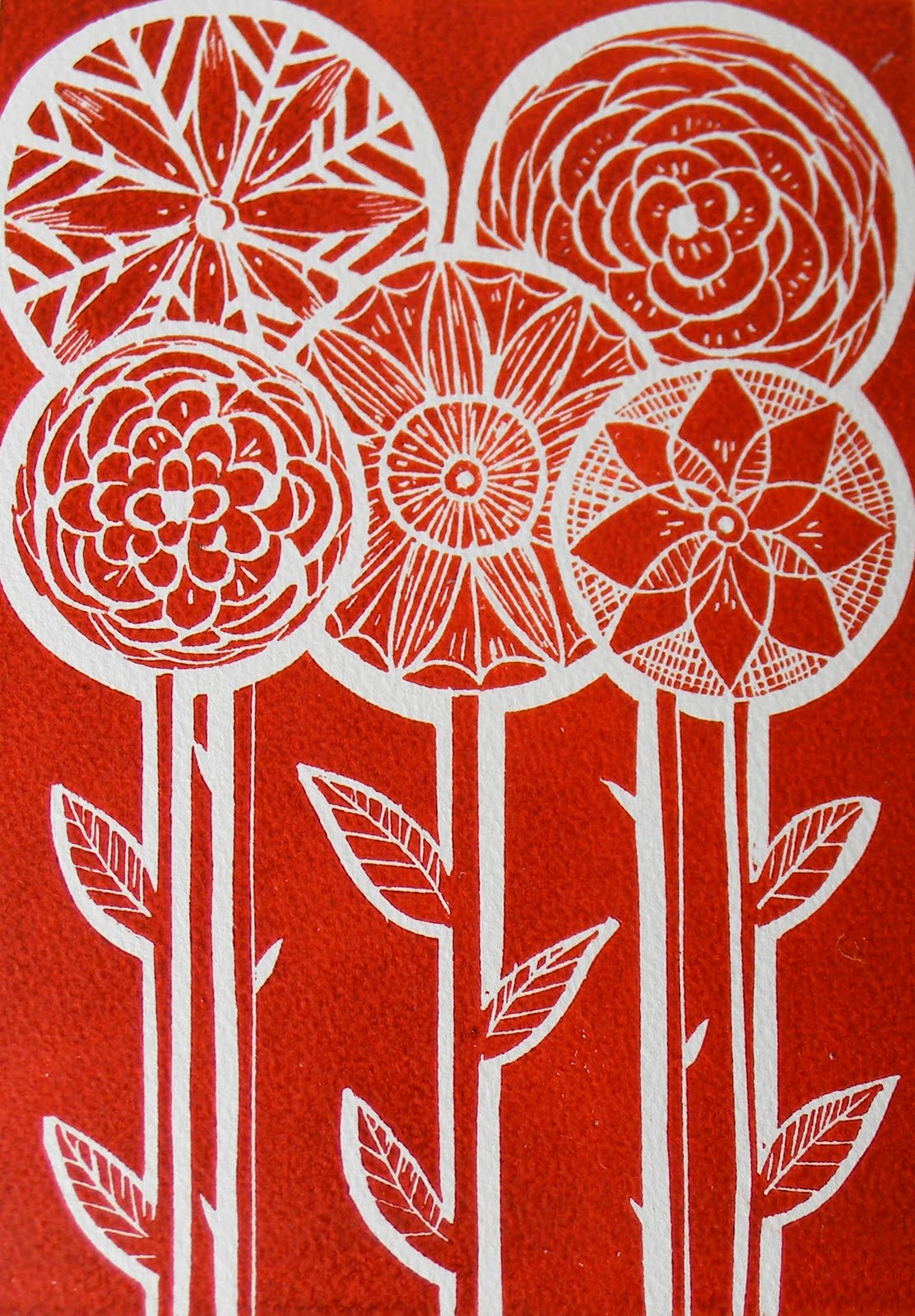 Mangle Prints: Five Flowers Print