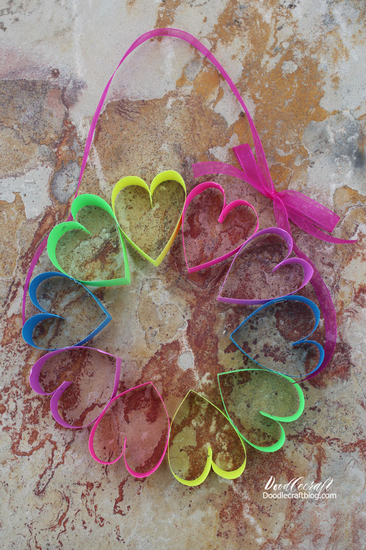 DIY Paper Heart Wreath Craft!