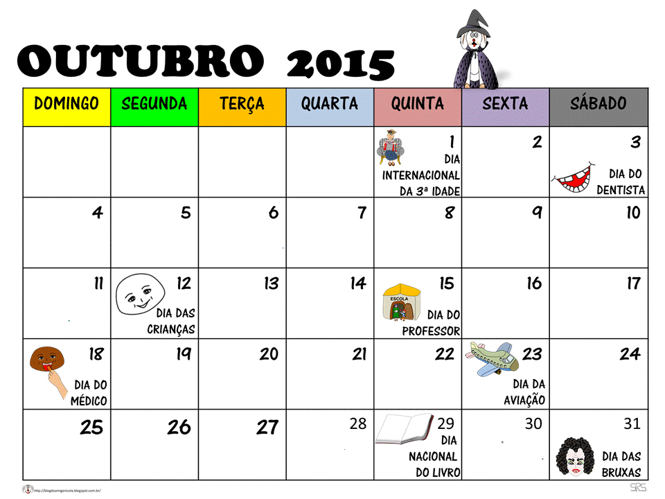 Blog do Amigo Nicola CHEGOU O CALENDÁRIO DE OUTUBRO!