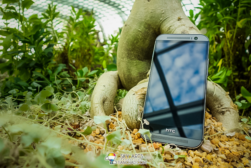 HTC M8 looks  great when placed at Flower Dome in Gardens by the Bay Singapore