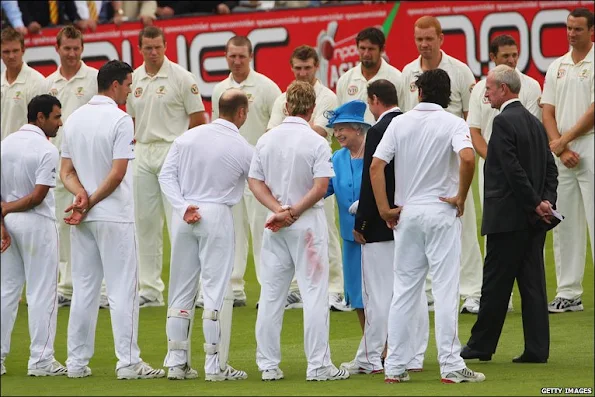 Queen Elizabeth  attended  the Test Match between England and Australia at Lord's Cricket Ground