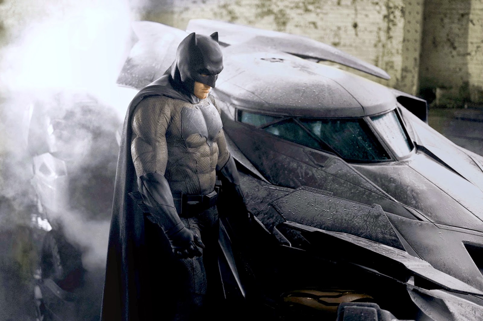 Ben Affleck as Batman in a photo tweeted by director Zack Snyder on the Detroit set of 'Batman v Superman'