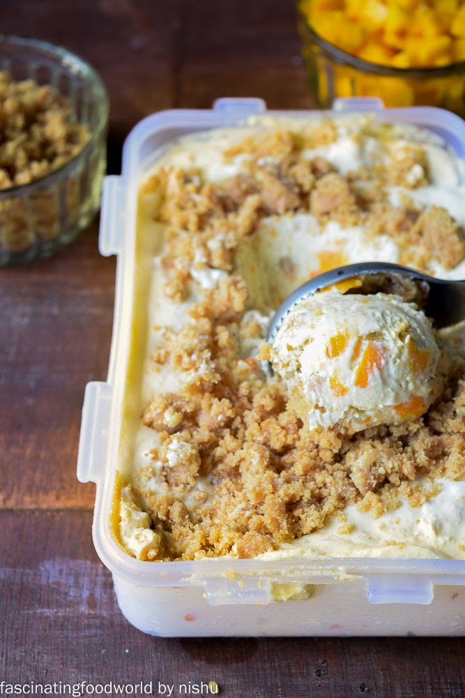 Mango and Cream cheese Ice cream (Eggless)