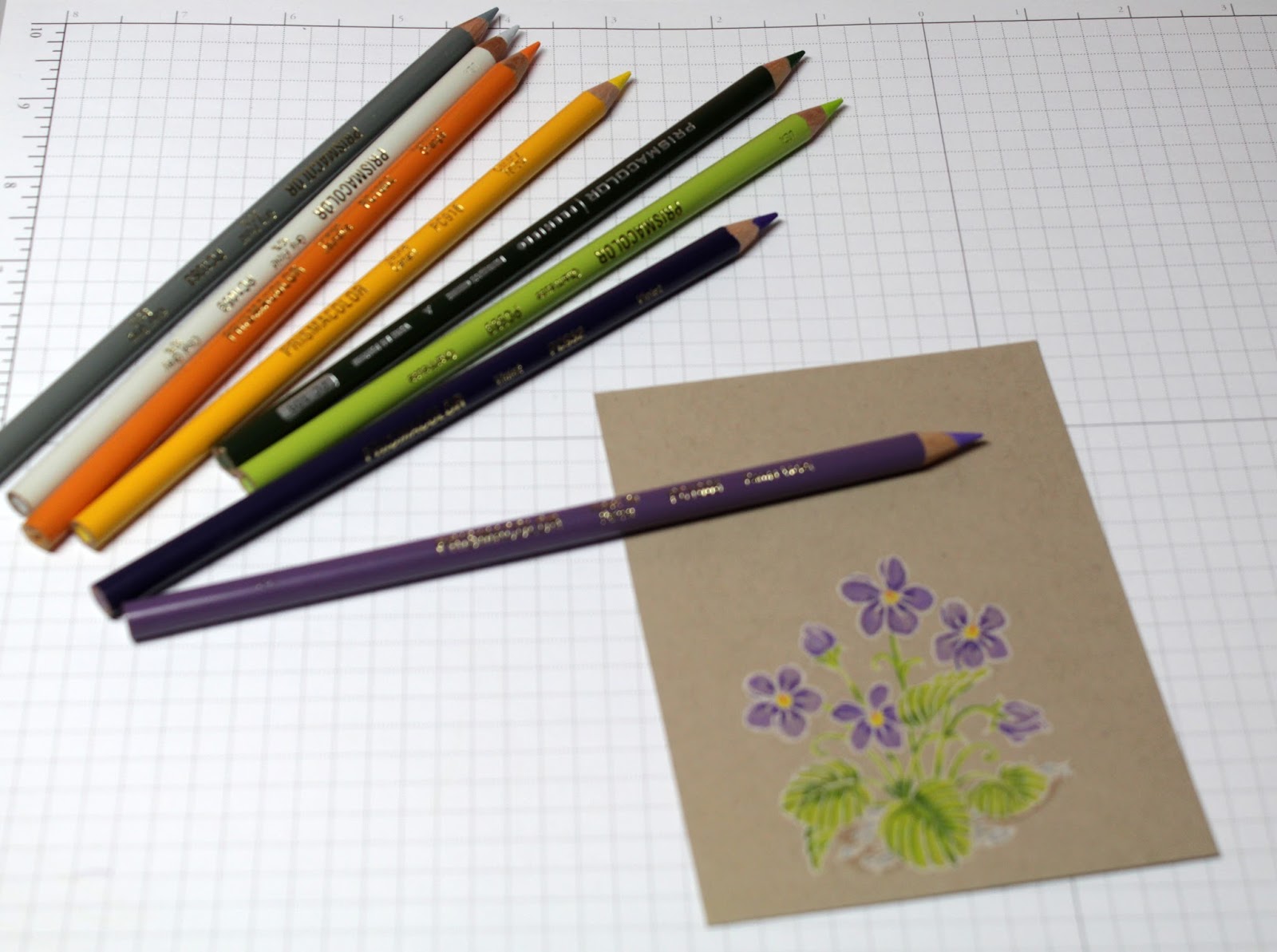 The Charmed Life Violets + Colored Pencil technique