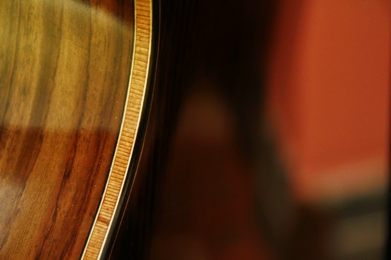 High quality concert guitar 2014 Ebony and Red Cedar bindings
