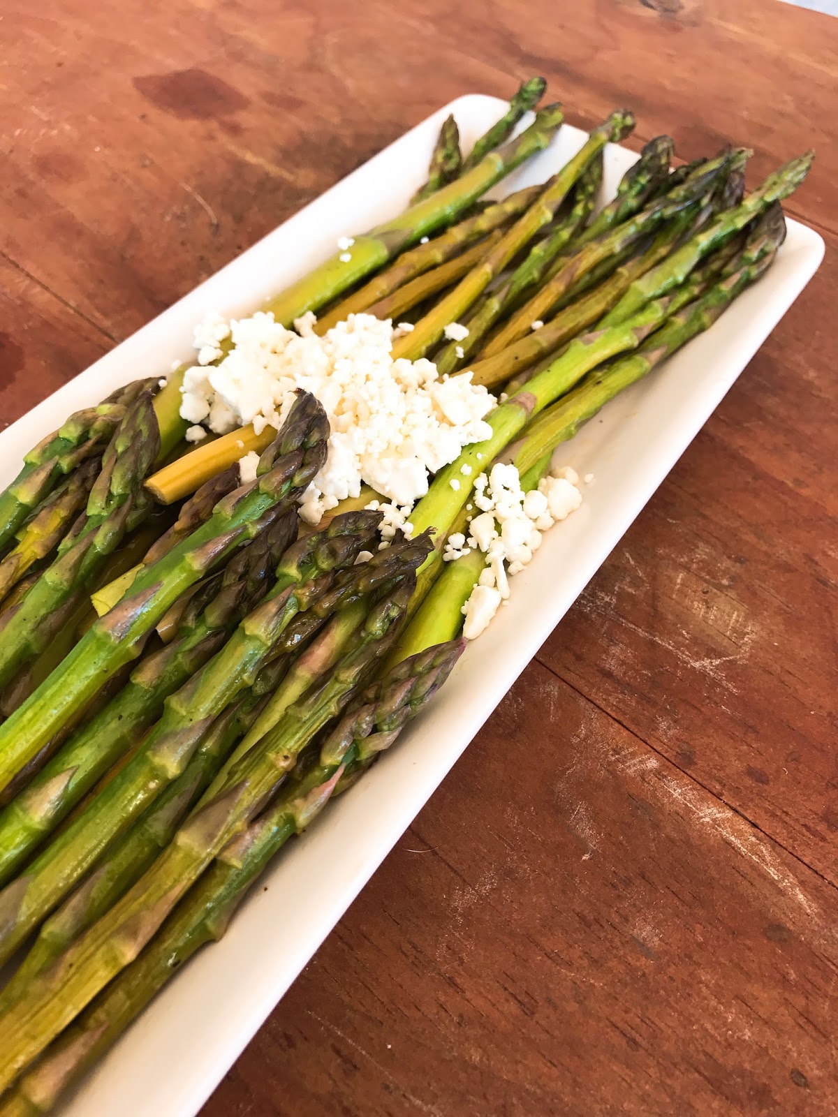 Balsamic Glazed Asparagus With Feta Crumbles
