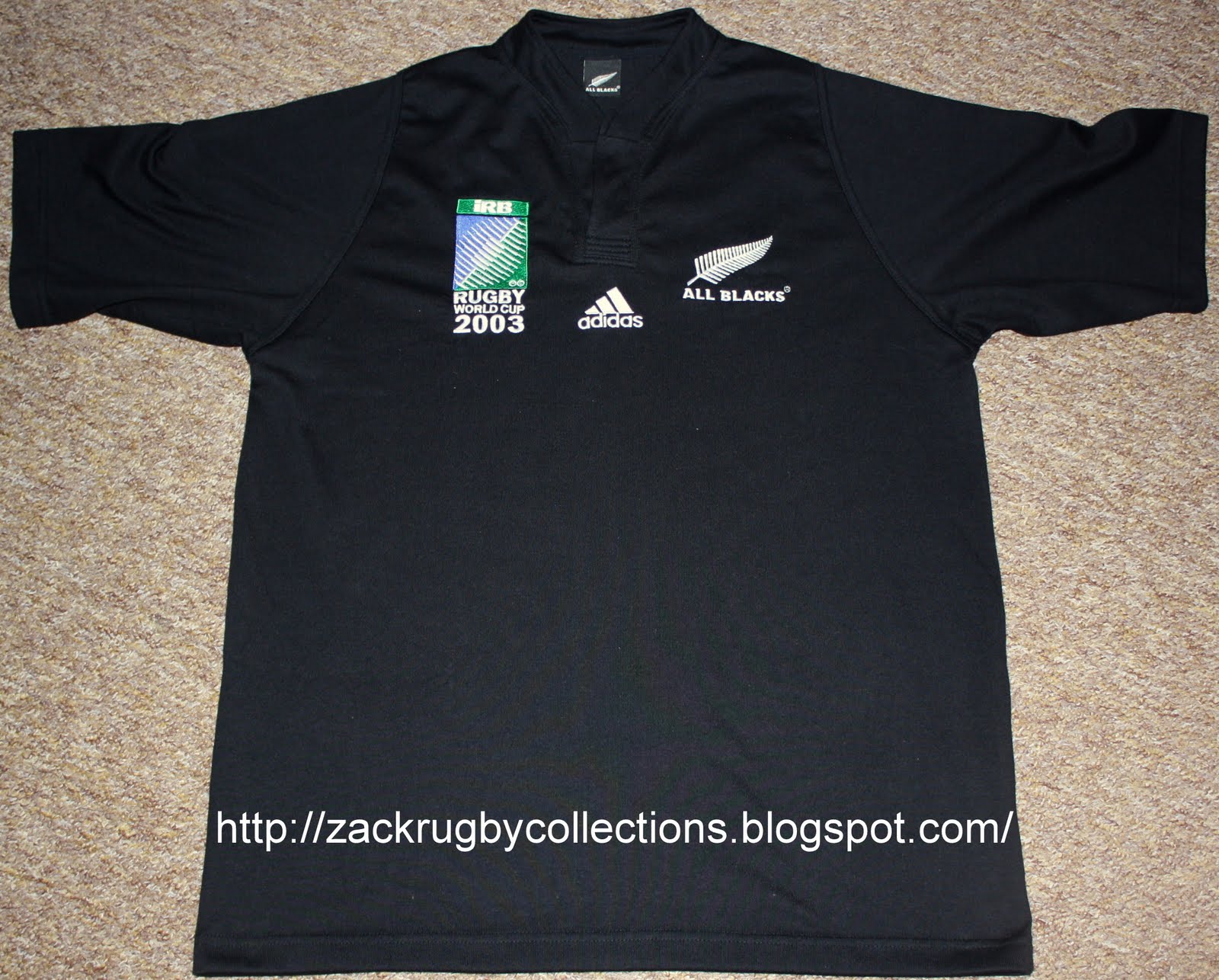 ZackRugby Collections® New Zealand All Blacks SS RWC 2003 Rugby Jersey