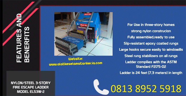 Escape Ladder - Tangga Darurat kebakaran dan Gempa Bumi untuk 3 Lantai Feature Benefits Escape Ladder - Tangga Darurat Kebakaran dan Gempa Bumi