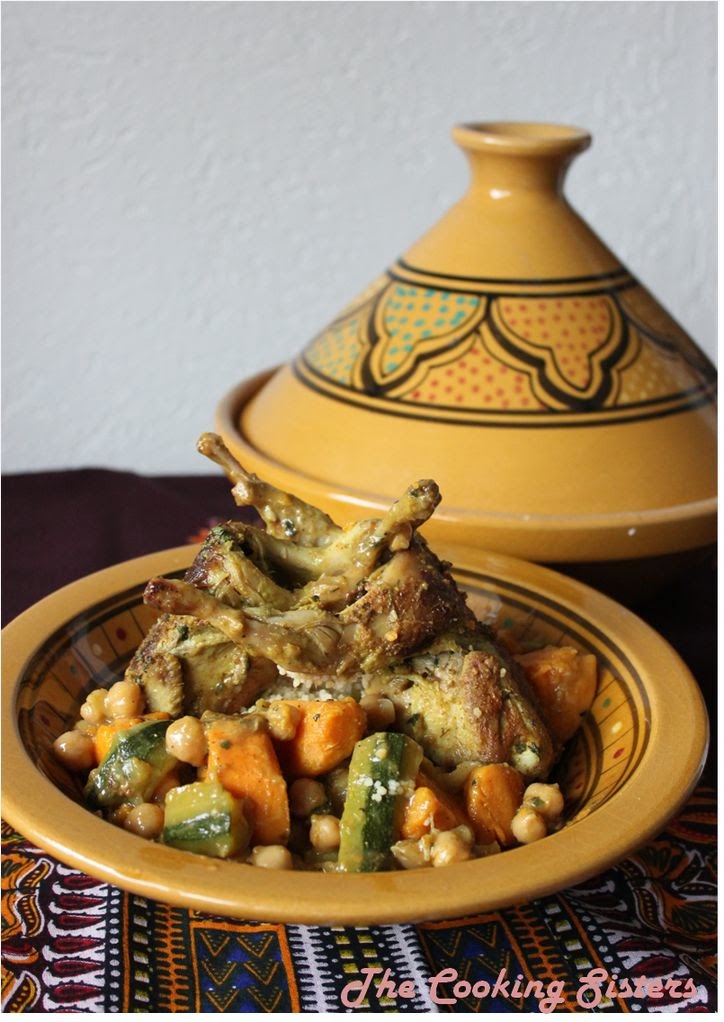 Tajine de cailles aux patates douces et courgettes