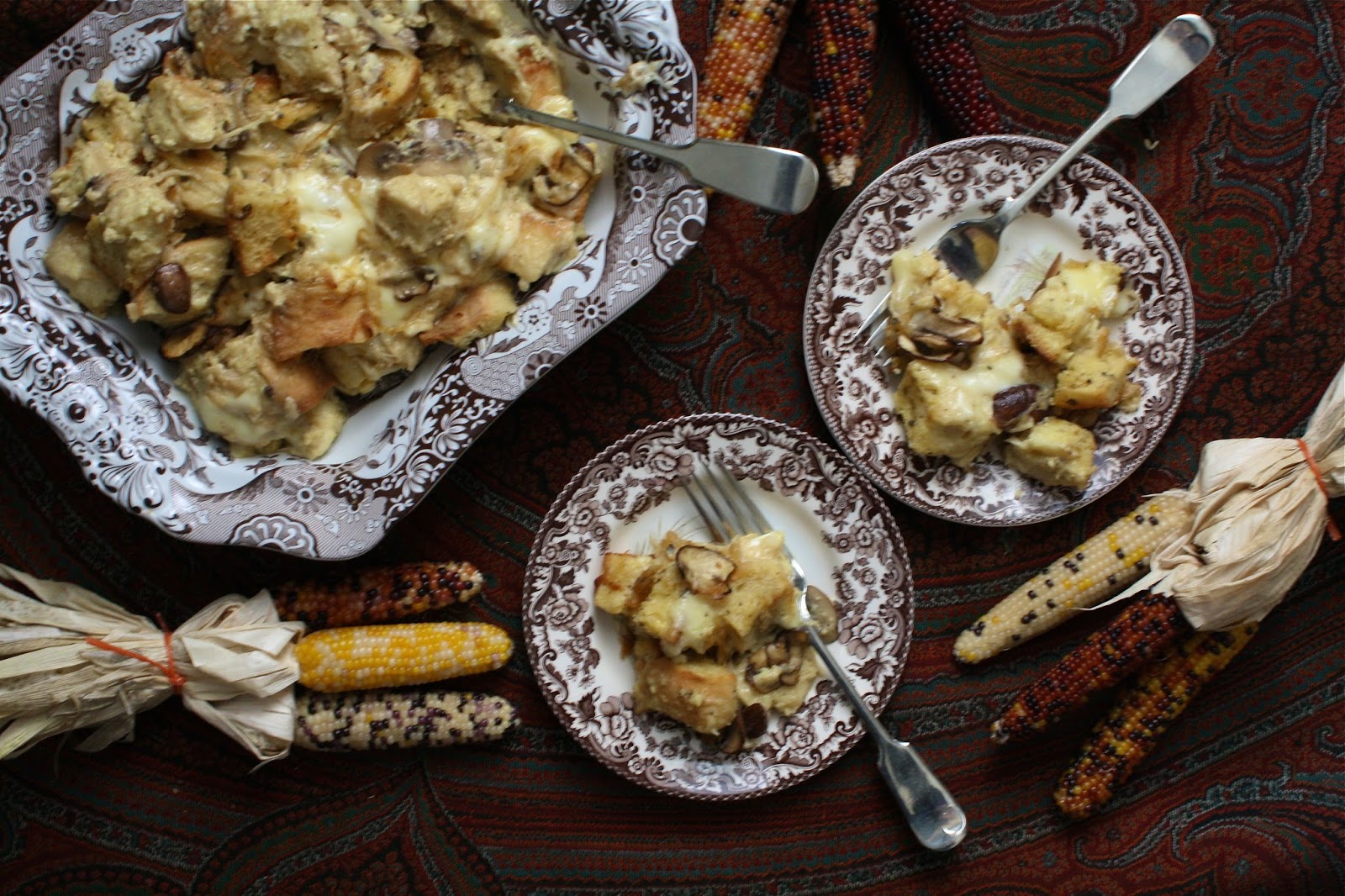 salted sugared spiced™ Caramelized Onion and Mushroom Bread Pudding