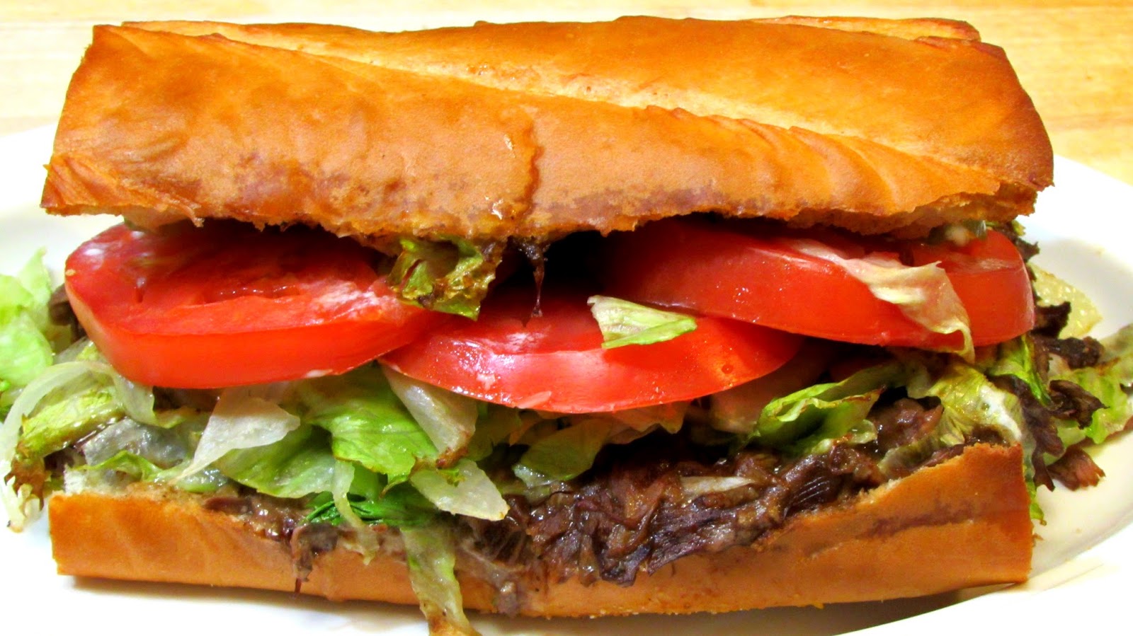 The Wolfe Pit Roast Beef Po' Boy New Orleans 'Sloppy Roast Beef Sandwich'