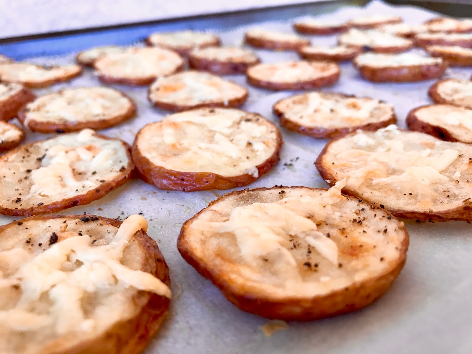 Roasted Potato Coins with Garlic and Parmesan